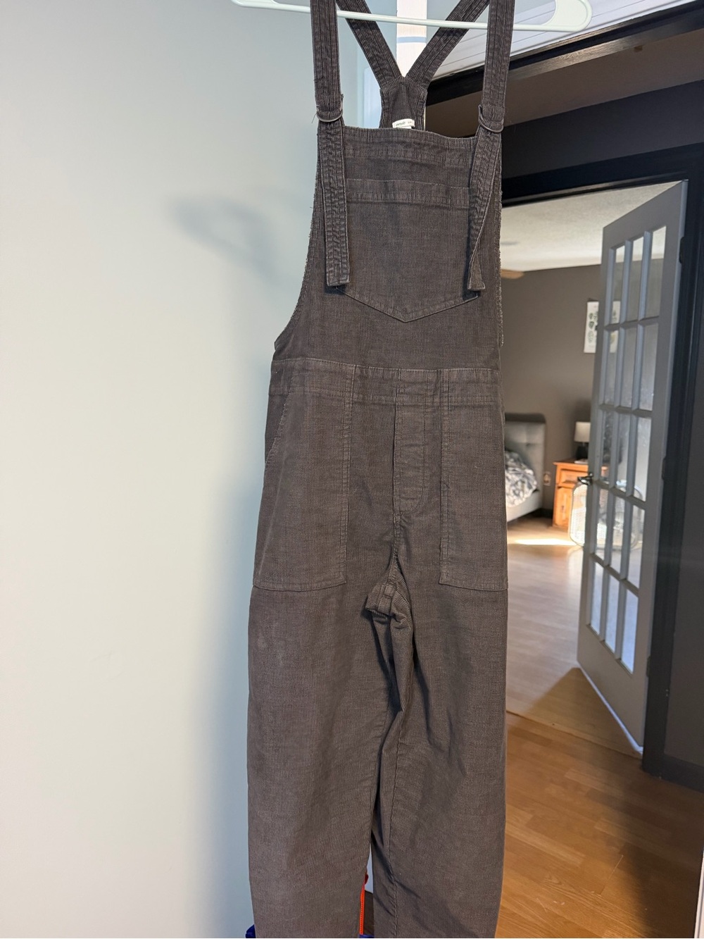 aerie Dark Grey Corduroy Overalls Jumpsuit